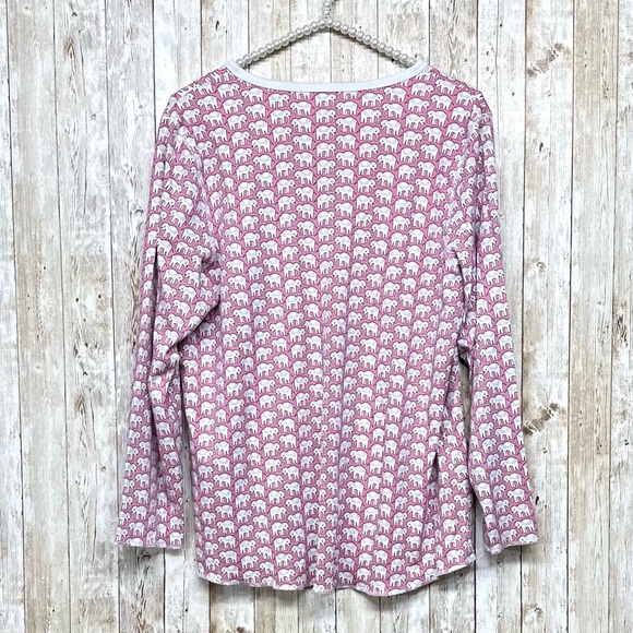 Roller Rabbit Pink Hathi Elephant Pajama Top [1057] - Picture 3 of 9